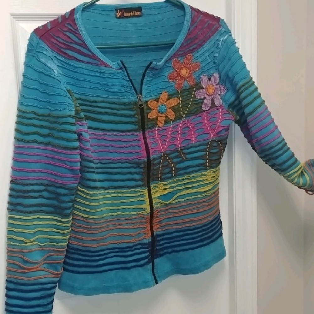 Leopards & Roses textured jacket.